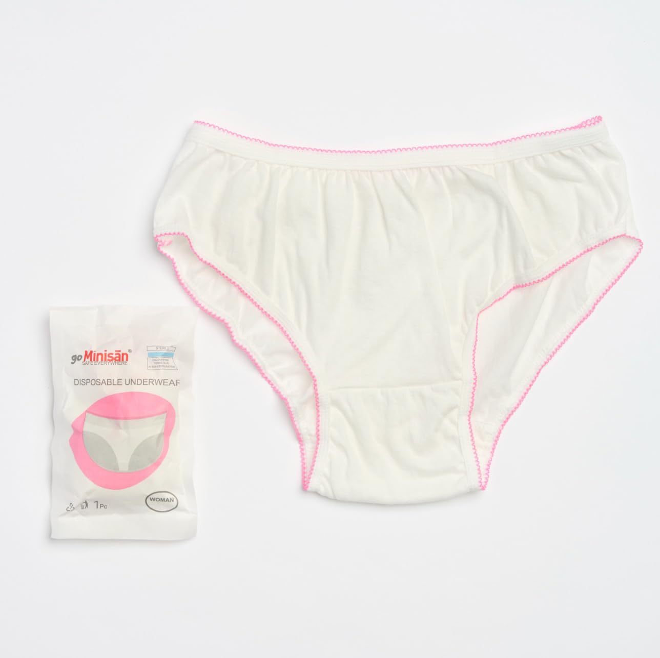 Slip Donna, 10 Mutande confezionate singolarmente, 100% Cotone, monouso, USA e Getta, per Ospedale, maternità, Post Parto, Mutandine Gestante