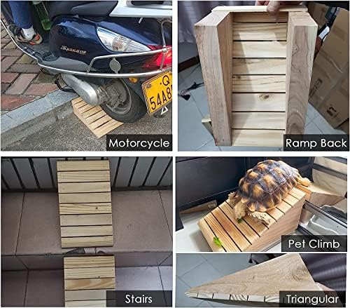 Portable Non-Slip Dog Ramp for Cars, Wooden Door Threshold Ramp for Wheelchairs, Curb Access for Walkers, Bikes & Scooters - Easy Mobility Solution