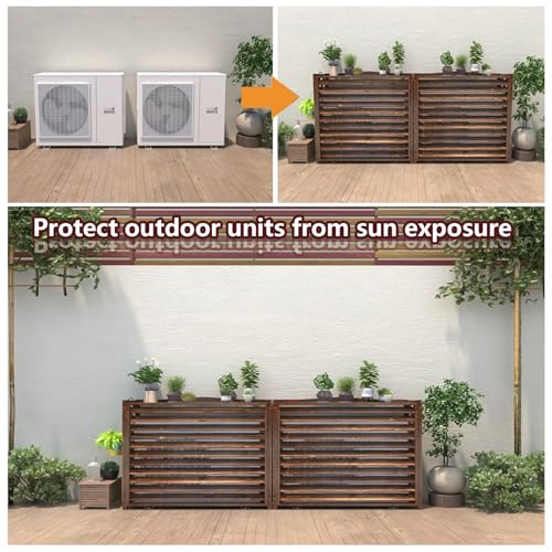 Marco exterior de madera engrosada para aire acondicionado y tapar unidad 5