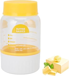 Butter Maker Cup Manual Butter Churner Shaker 155. 00g/5. 47oz Plastic Multifunctional Cream Separator Dependable Butter Making Bottle Built in Strainer for Kitchen Cooking Baking
