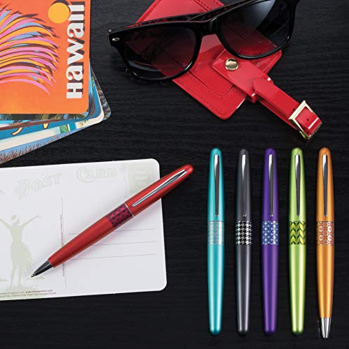 Image of Pilot MR Retro Pop Collection Fountain Pen, Orange Barrel with Flower Accent, Medium Nib, Black Ink (91443)