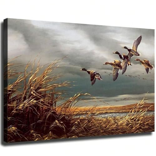 Peinture à l'huile canard sauvage habiller un mur vide 50x70