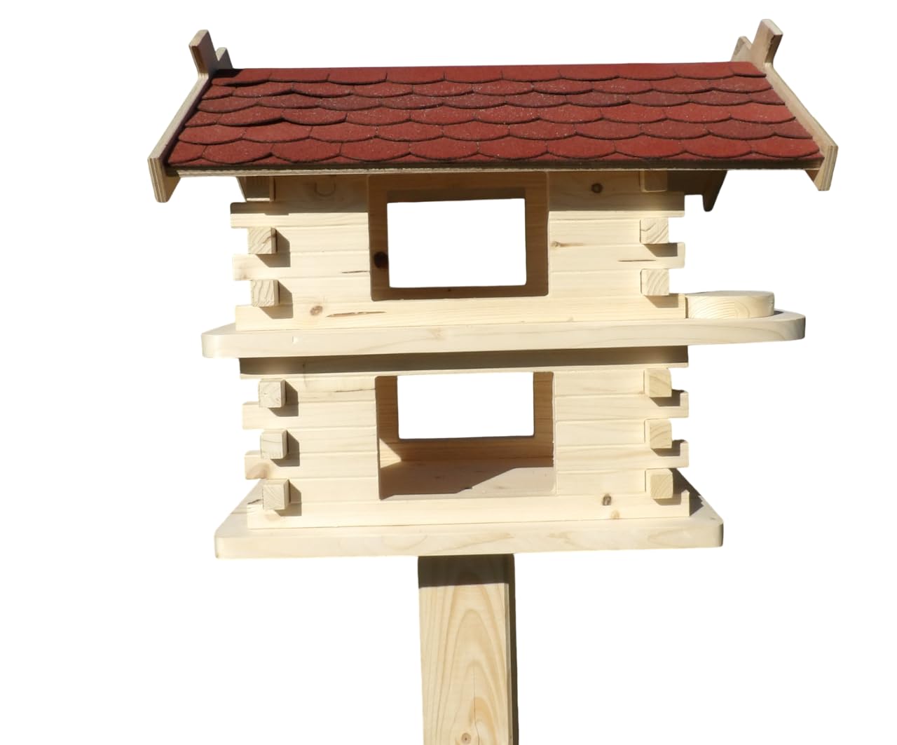 Martinshof - Casetta per uccelli Charlie rosso, lunghezza: 47 cm, larghezza: 38,5 cm, altezza: 43 cm, materiale: legno di abete non trattato, per giardino, matrimonio, terrazza, balcone