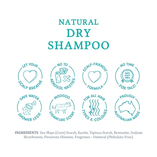 Moogoo Dry Shampoo - A Waterless Cleanser For All Hair Types, Lengths & Colors - Best Non-Aerosol Dry Shampoo Powder - Vegan, Cruelty-Free, And Talc-Free Formula For Cleaning, Refreshing & Volumizing #TOP5
