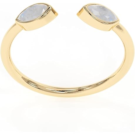 Abshel 18k Gold Marquise Shape Moonstone Gold Ring