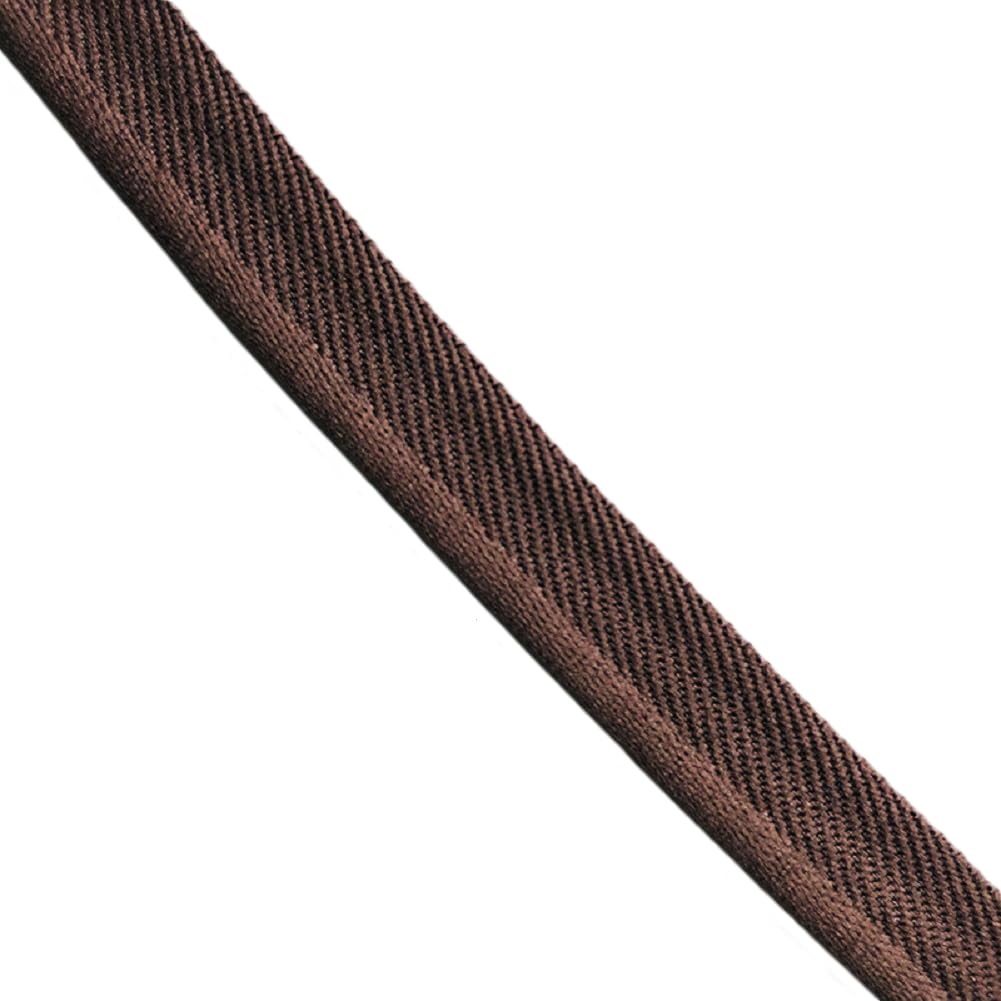 Yalulu 20 Yards Stretchy Edge Sewing Ribbon Bias Insert Piping Cord Rope for DIY Patchwork Garment Sewing Making and Trimming Home Textile (Coffee)