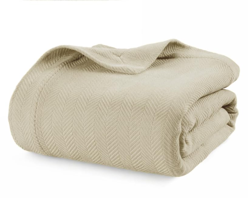 LANE LINEN King Herringbone Blanket