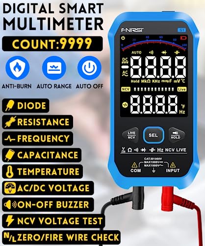 Multimètre digital 9999 counts testeur tension AC DC capacimètre diode Hz
