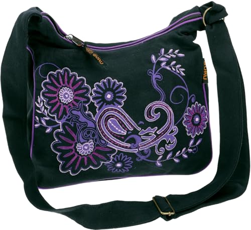GURU SHOP Bolso de hombro, bolso hippie, bolso Goa – Verde, Unisex – Adulto,...