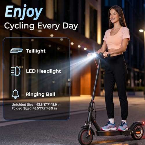 Image of Electric Scooter - 500W Motor, Foldable E Scooter with Dual Suspension, APP Control, 21 MPH Top Speed, 23 Miles Range, 8.5 inch Pneumatic Tires, Dual Brake Commuter Electric Scooter