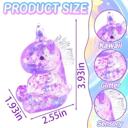 1Pcs Unicorn Stress Relief Toys Stress Balls for Adult Cute Animal Squeeze Sensory Toys Squeeze Sugar Ball Unicorn Squishy Toys for Kids Christmas Stocking Stuffer Gift ADHD Autism Anxiety(Purple) - Image 2