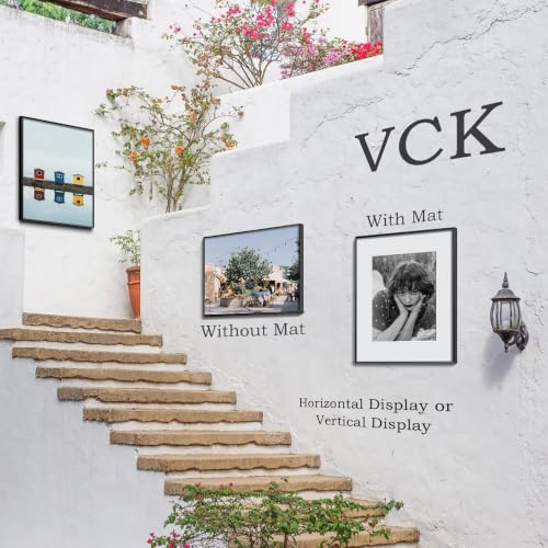 Image of VCK Black 16x20 Picture Frame Metal for Wall, 3 Pack Aluminum Poster Frame with Real Glass, with Mat for 11x14 Photo or 16x20 without Mat, Great for Wall Arts, Prints