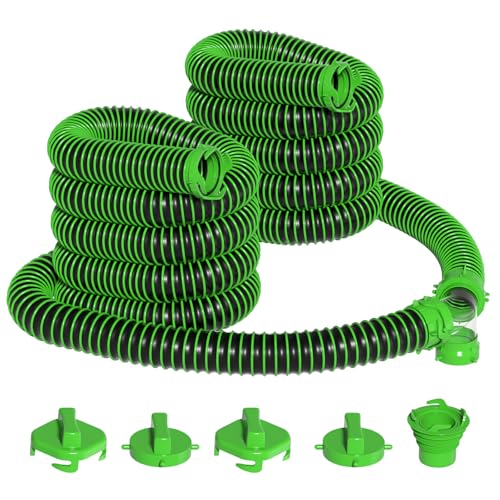 AVERONR 40FT Extra Long RV Sewer Hose Kit - 20FT + 20FT Connectable Heavy Duty TPE Waste Hose with Clear Wye Connector Fitting & 4-in-1 Adapter for RV Camper Trailer (40 FT)