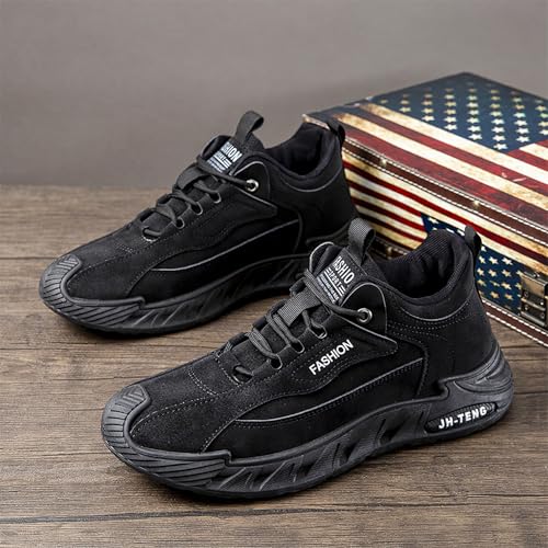 Image of ANUFER Mens PU Sport Shoes Fashion Chunky Sneakers Height Increasing Trainers