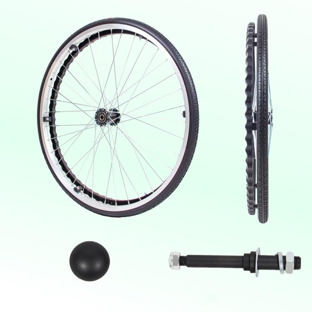 Ruedas Para Sillas De Ruedas 24 Pulgadas Recambio Rueda Trasera De La Silla De Ruedas Con Rodamiento, Prueba De Pinchazos Macizos Ruedas Para Sillas De Ruedas(24"x1 38-2Pcs)