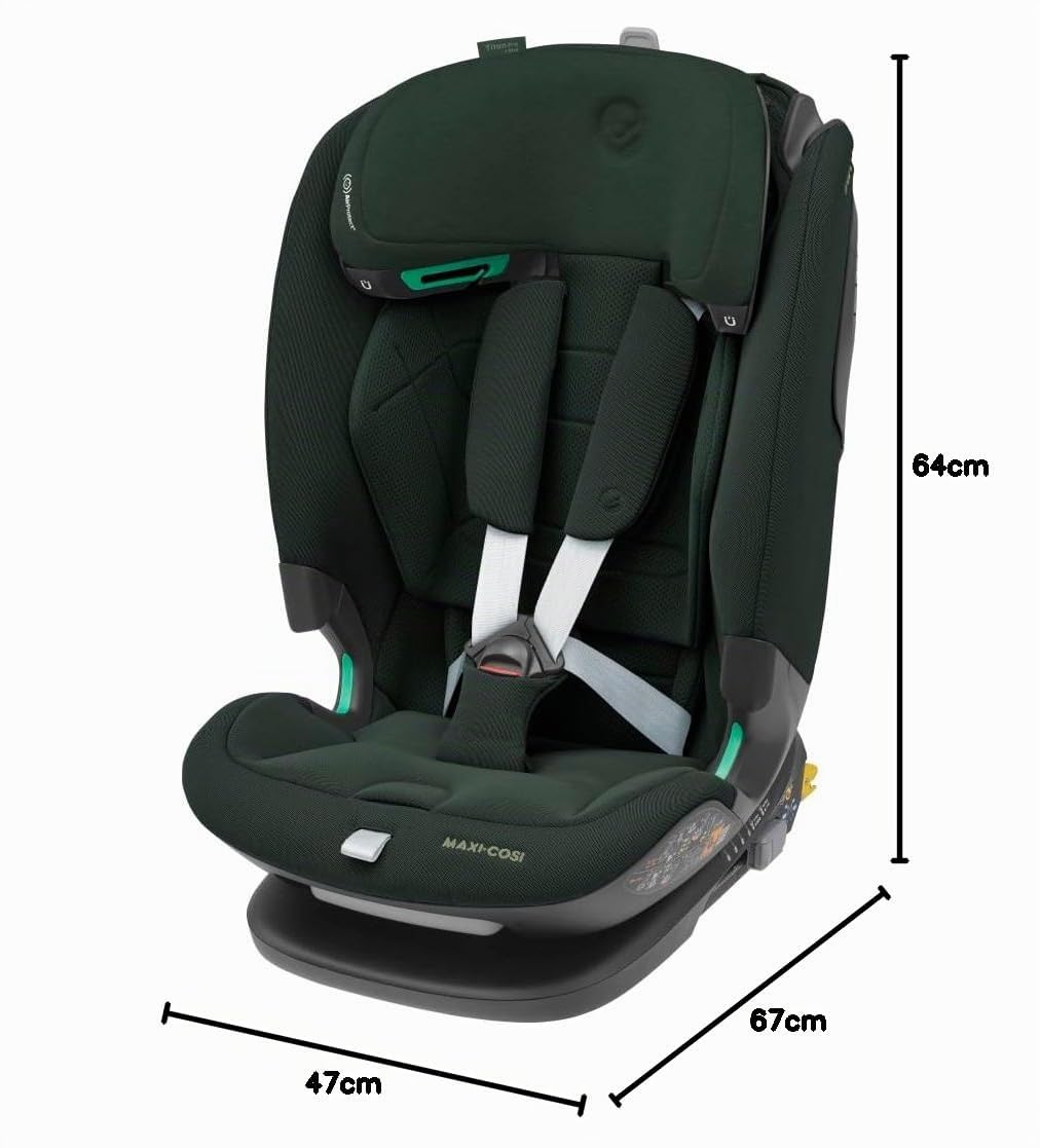 Maxi-Cosi Titan Pro² i-Size, Siège Auto ISOFIX, 15 mois à 12 ans (76 à 150 cm), Rehausseur Voiture Enfant, Protection G-CELL, Harnais Easy-in, ClimaFlow, 4 Positions d'Inclinaison, Authentic Green