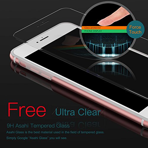 Funda iPhone 7 Plus, Roybens® [Aluminio + Silicona] 2 Capas Antigolpes Ultra-Delgado Fina Carcasas + Vidrio Templado Protector de Pantalla para Apple iPhone 7plus [5.5"], Oro Rosa [Rose Gold]