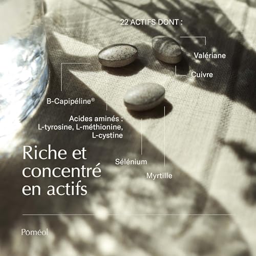 Cheveux blancs et gris solution de pigmentation et traitement anti-chute Poméol 60 comprimés