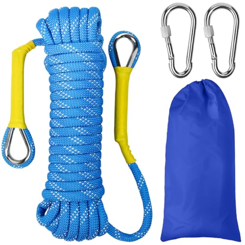 EMAGEREN Cuerda Escalada de 10M, Cuerdas para Exteriores con Bolsa de Almacenamiento, Cuerda de Seguridad de Capacidad de Carga 800Kg, para Camping, Montañismo (Azul, 10m)