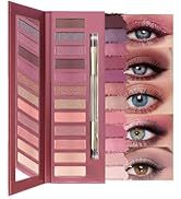 12 Colors Highly Pingmented Eye Shadow Palette Makeup Kit for Women, Purple Burgundy Fuchsia Mage...