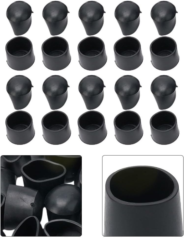 20 Pack Rubber Chair Leg, Anti-Scratch Floor Protectors for Furniture, Non-Slip Table End Covers, PVC Feet Glides to Reduce Noise and Protect Hardwood(16mm)