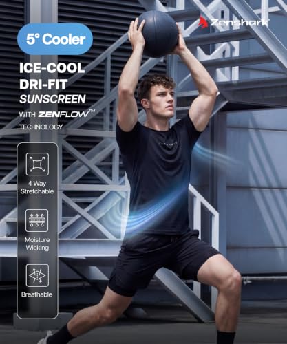 Image of ZENSHARK Gym T-Shirt for Men| Dry Fit Workout Sports T-Shirt | Quick Dry Breathable Polyester Fabric with Half Sleeve Round Neck | Running Gym Wear Active Wear for Training