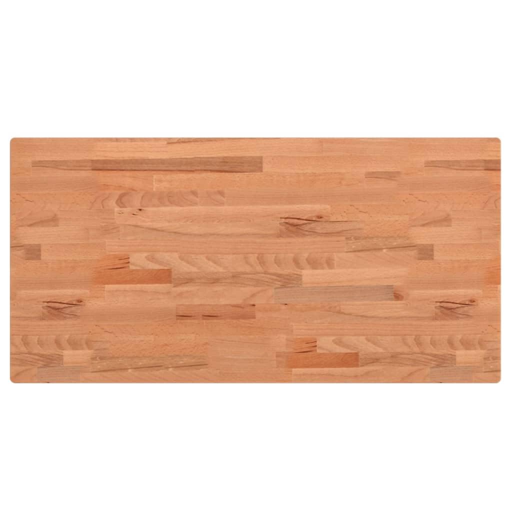 Piano per Scrivania Rettangolare in Legno Massello di Faggio Naturale, Robusto Piano di Ricambio per Scrivania, Banco da Lavoro e Tavolo da Pranzo, Superficie di Lavoro (80 x 40 x 1,5 cm)