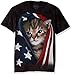 The Mountain Men's the Patriotic Kitten Adult T-Shirt, Black, Large
