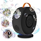 MICOTA Bubble Machine Automatic Bubble,Rotating 90°/360°,Rechargeable Bubble Maker, Outdoor Toys for Kids Gift Birthday Party Wedding(Black)