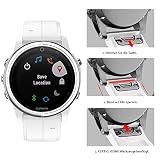 ANBEST Pasek do zegarka Garmin Fenix 5S/6S/6S Pro/5S Plus/7S/7S Pro, Quick Fit, 20 mm, silikonowy pasek zamienny do Epix Pro 42 mm, Descent MK2S/MK3 43 mm (biały)
