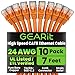 GearIT 10 Pack, Cat 6 Ethernet Cable Cat6 Snagless Patch 7 Feet - Computer LAN Network Cord, Orange - Compatible with 10 Port Switch POE 10port Gigabit