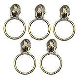 YaHoGa 50PCS Anti-Brass Ring Pulls for #5 Nylon Coil Zippers Antique Brass Zipper Sliders for Luggages Purses Bags Bulk (Anti-Brass)