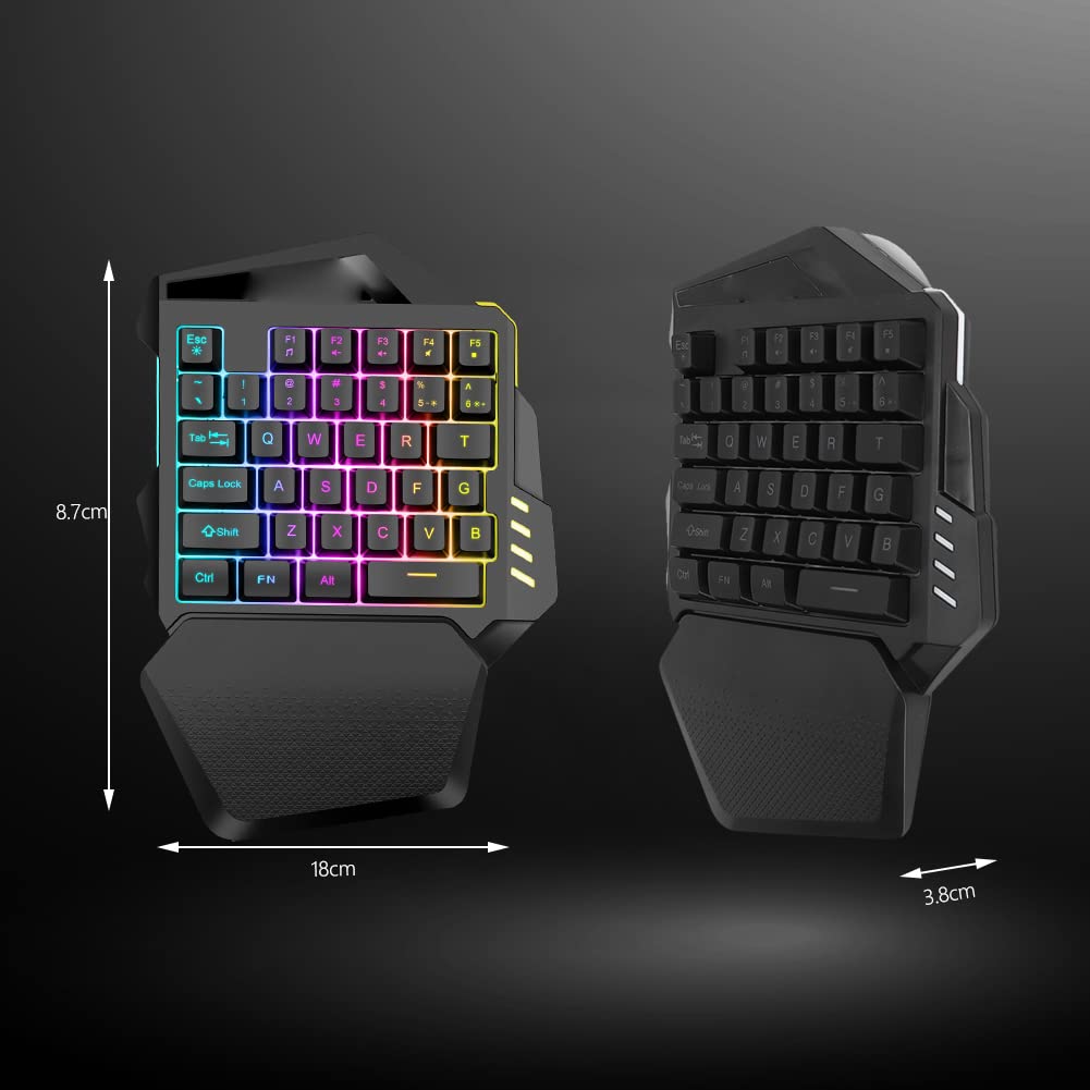 Gaming-toetsenbord met 1 Hand RGB-achtergrondverlichting Interface Klein Pubg-randapparaat voor Esports Game Extra Kip 1-handed USB G7