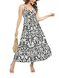 Best Summer Wedding Guest Dresses for Women Over 50: Elegant, Comfortable Options for 2026 12 OSTOO Women's Floral Print Maxi Dresses Sleeveless Sleeves Boho Empire Waist Dress(Black,XL)