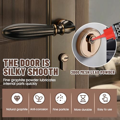 Graphitpulver für Schlösser, Graphit Spray, Graphite Powder, Geruchloses Natürliches, graphitpulver für Fensterführungen, Schlüssel, Türführungen, Autoschlösser, 120 ML(02) (01)