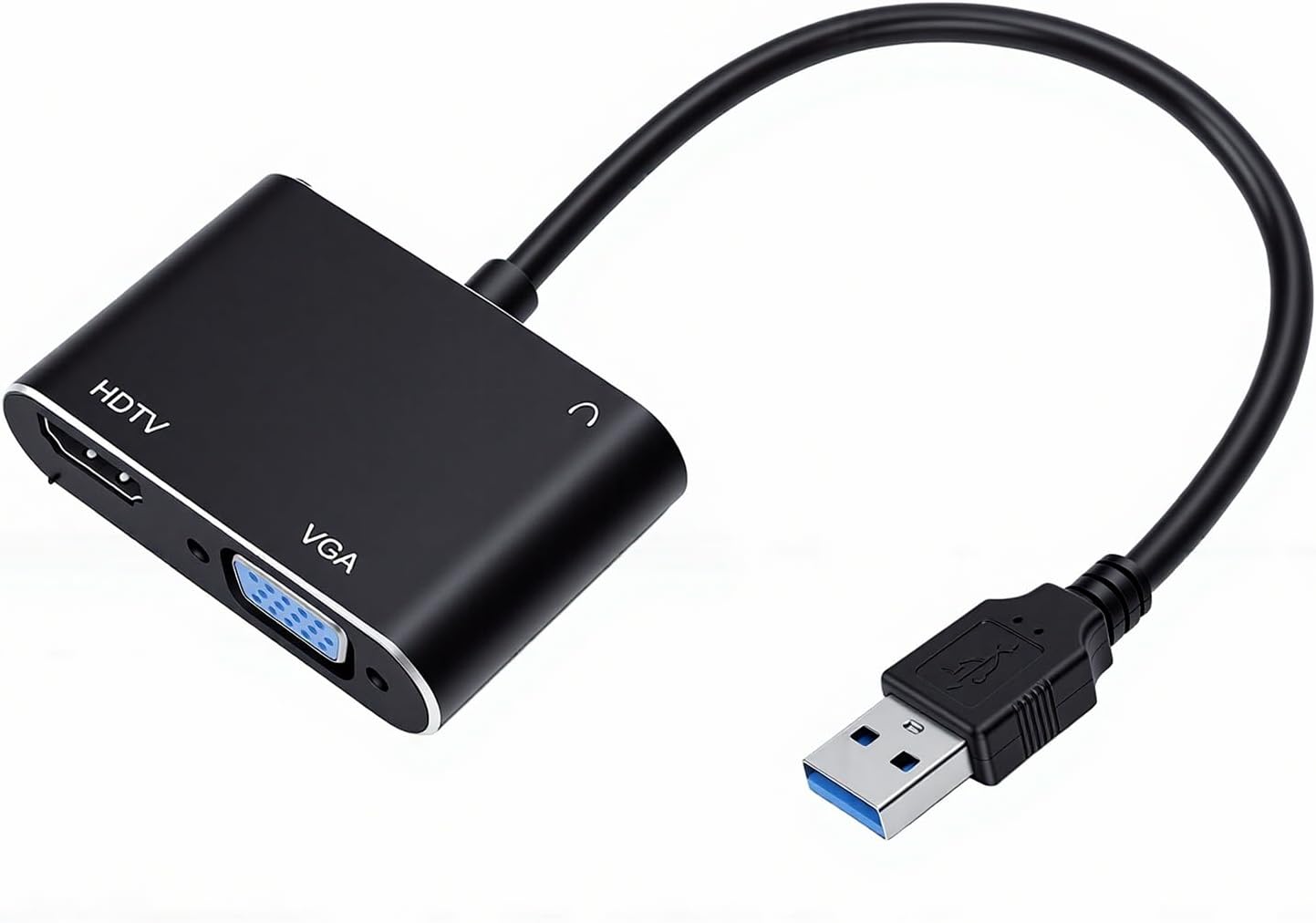 USB 3.0 to HDMI VGA Adapter, USB Video Converter 1080P 60Hz Dual Display Mirror or Extend for Office Presentation Home 7 8 8.1 10 OS X