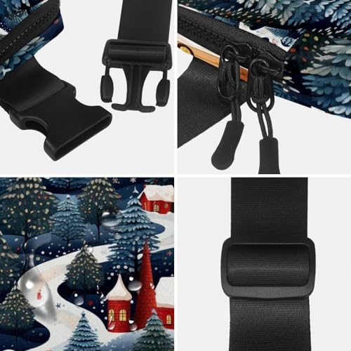 Riñonera de alce navideño grande con correa ajustable multicolor 4
