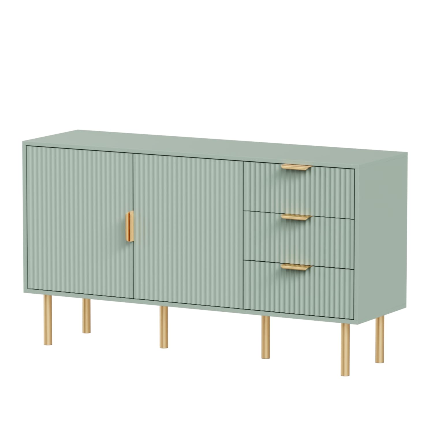 EFWOOD 2 Door 3 Drawer Storage Cabinet with 4 Shelves,Multi-Functional Sideboard,Media Console for Bedroom,Living Room,Hallway,Kitchen