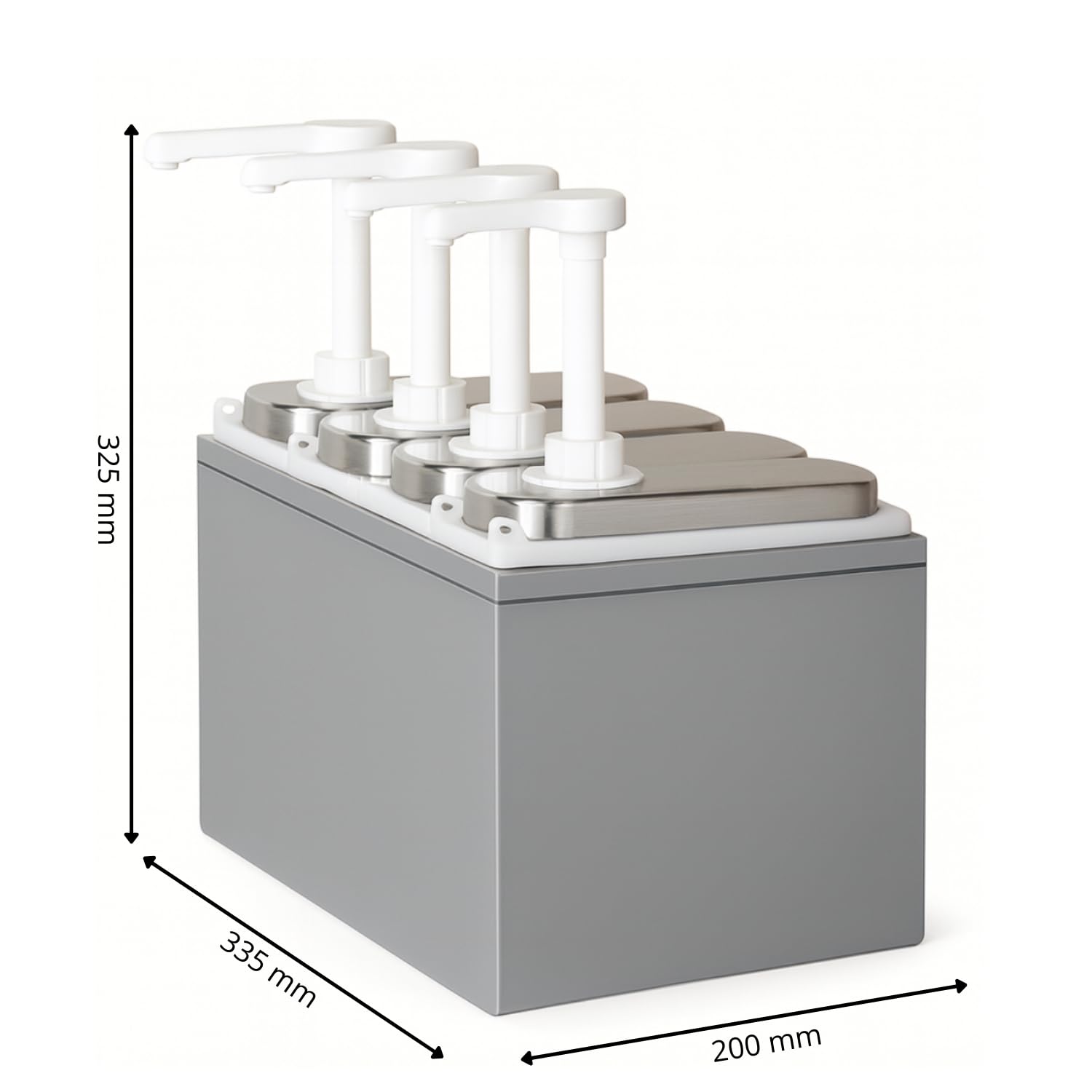 Distributeur de Sauce Professionnel - 4 Pompes - 4 × 1 L - Distributeur de Condiments