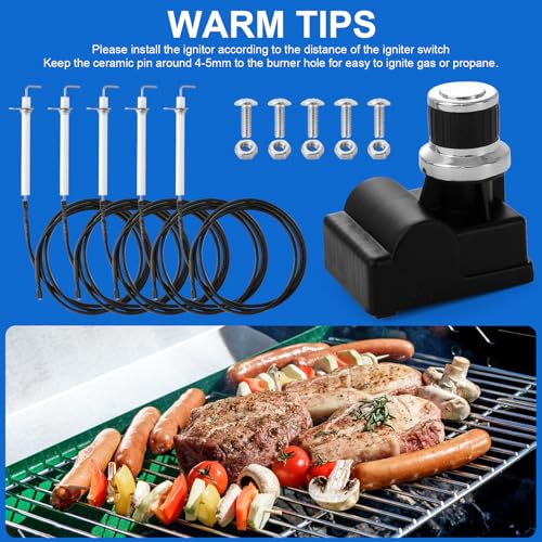 Tigbear DHL-128-6Q Pulse Igniter Eletrodo Ignitor Kit de Fio Ignitor Eletrônico Botão de Pressão Sub