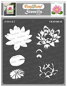 Flower Stencils for Craft and Art - Layered Lotus - Size: 6X6 Inches - Layered Stencils for Craft - Reusable Flower Stencils for Painting - Painting Flower Stencil