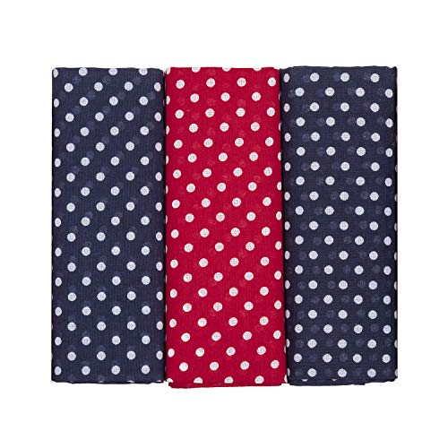 Pañuelos de algodón para hombre en pack de 3 unidades extragrandes color azul y rojo