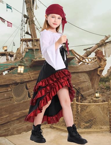 Disfraz pirata niña 12-14 años blanco miniatura 3