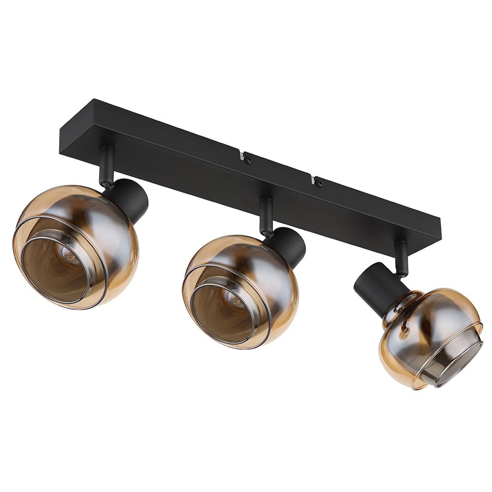 GLOBO Ceiling Light Ceiling Light 3 Bulbs Living Room Light Spotlights Moveable Black