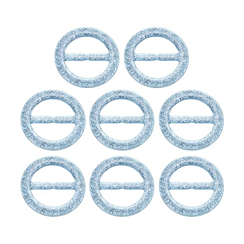Image of uxcell Plastic Tee Shirt Clips, Round Bling Resin Scarf Ring Buckle, Fashion Tie Circle Clip