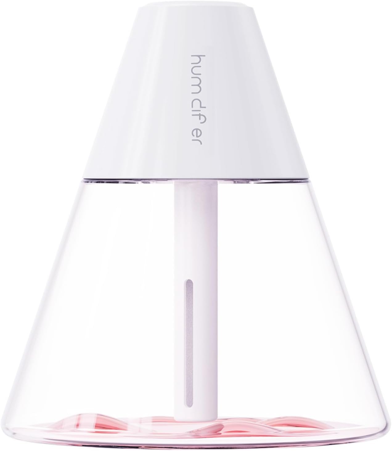 BRAHMANI Mini Humidifiers, 260ml USB Personal Cool Mist Humidifier Cute Volcanoes Desktop Air Humidifier Quiet Night Light Small Humidifier for Car, Office, Bedroom, Travel (White)-image-1