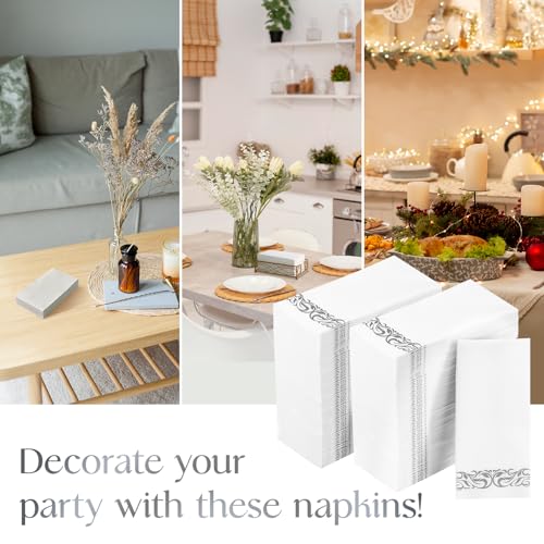 image for Vplus 200 Pack Paper Napkins Guest Towels Disposable Premium Quality 3
