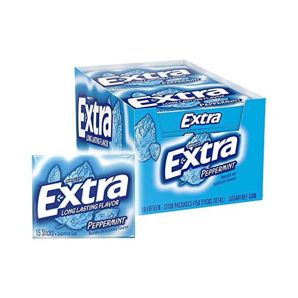 Extra Peppermint Sugarfree Gum, (Pack of 10) by Extra