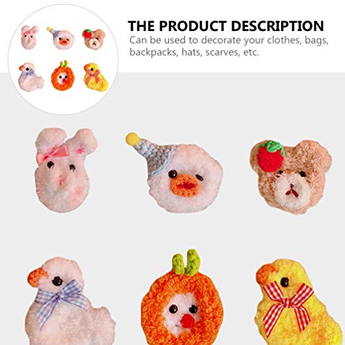 VALICLUD 6 broches de páscoa, desenho animado, animal, pelúcia, pintinho, broches, corsage, grampos