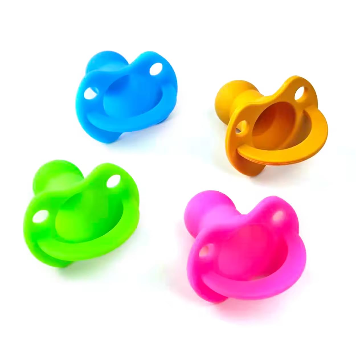 100% Silicone Adult Pacifier, Medical-Grade, Glow in The Dark, Multiple Colors (Butterscotch Bite (yellowy Gold))